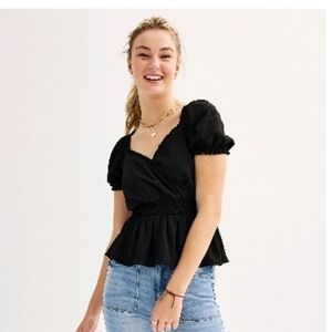 SO black sweetheart neckline top Size Small